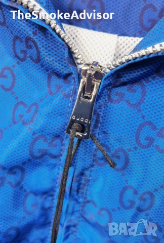 Яке Gucci Printed Technical Poplin Zip Jacket – Gradient Blue, снимка 4 - Якета - 52189956