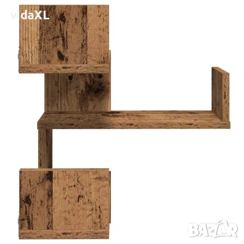 vidaXL Стенна ъглова етажерка от старо дърво 40x40x49,5 cm, снимка 7 - Етажерки - 56148224