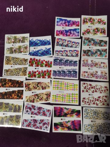 48 бр микс серии цветя котка и др  татос ваденки водни стикери за нокти маникюр, снимка 3 - Продукти за маникюр - 30625217