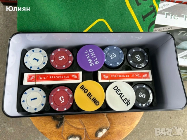 Покер комплект в метална кутия ♠️♥️♣️♦️, снимка 6 - Настолни игри - 53930123