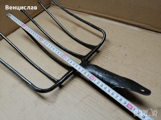 Стара Кована Вила За Въглища. , снимка 6 - Антикварни и старинни предмети - 36448800