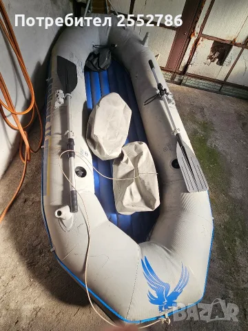 Комплект надуваема лодка Intex Seahawk II + Електрически мотор 12V (За риболов и разходки), снимка 3 - Екипировка - 55889736