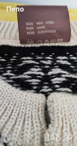 Vintage Christiania men knitted ski sweater size L – мъжка плетена жилетка в стил Hank Cardigan, снимка 5 - Пуловери - 44483021