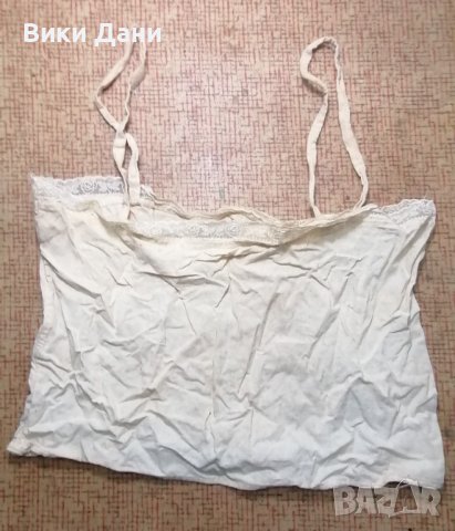 ретро топ къс потник с дантела за дама, снимка 1