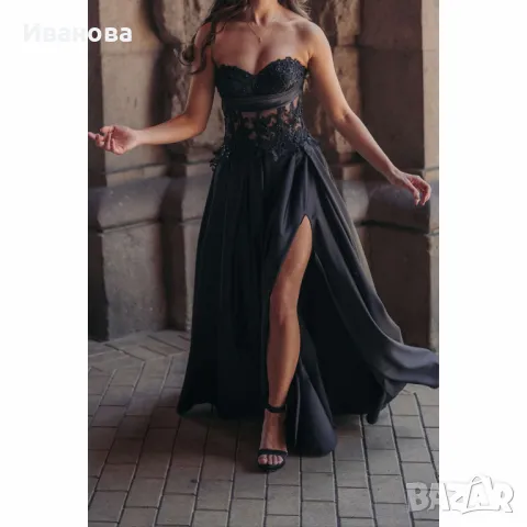 Черни токчета с каишка на глезена. Сребристо. Фина платформа, снимка 11 - Дамски обувки на ток - 49883974