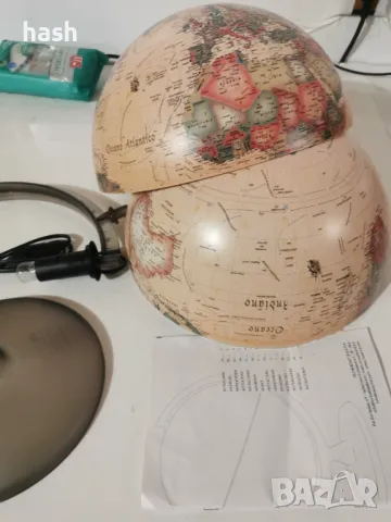Tecnodidattica - глобус Atmosphere A2, светещ, въртящ се, античен, снимка 7 - Настолни лампи - 48434094