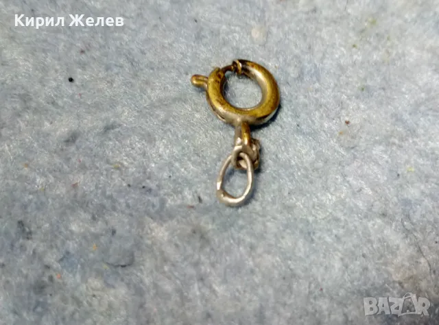 СТАРА БРОНЗОВА ЗАКОПЧАЛКА За ВЕРИЖКА КОЛИЕ ГРИВНИЧКА Със СРЕБЪРНИ БРЪНКИ от СИНДЖИРЧЕ 49946