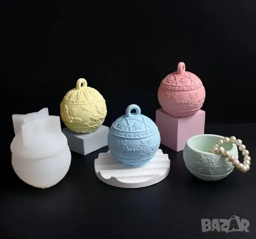 Молд бурканче коледна топка два вида , снимка 3 - Форми - 49667553