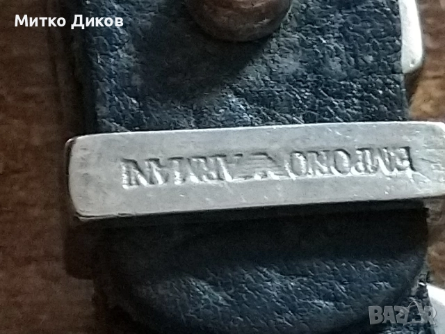 Emporio Armani гривна маркова естествена кожа със сребърни орнаменти, снимка 5 - Гривни - 51515482