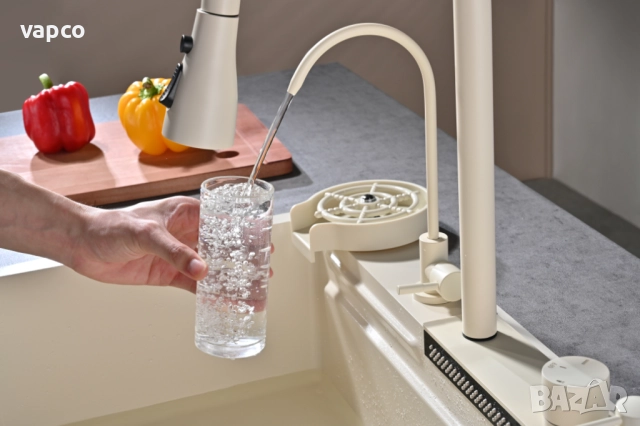 60см Бежова мултифункционална кухненска мивка , снимка 3 - Мивки - 52127816