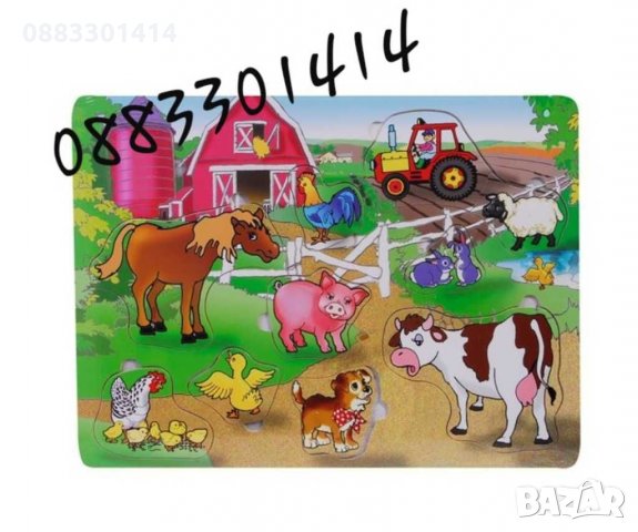 Дървен пъзел плодове, животни, ферма, снимка 4 - Образователни игри - 30766456