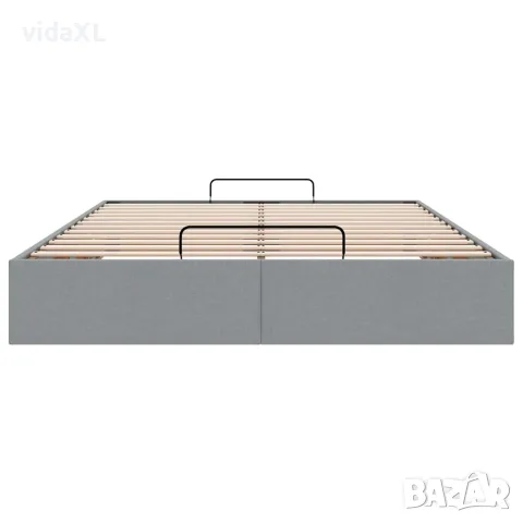 vidaXL Османска рамка за легло без матрак, светлосива, 140x190см, плат, снимка 7 - Спални и легла - 56146984