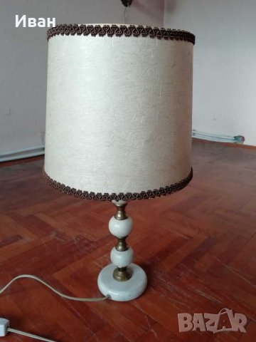 Ретро / соц нощна лампа от мрамор, снимка 8 - Настолни лампи - 30667293