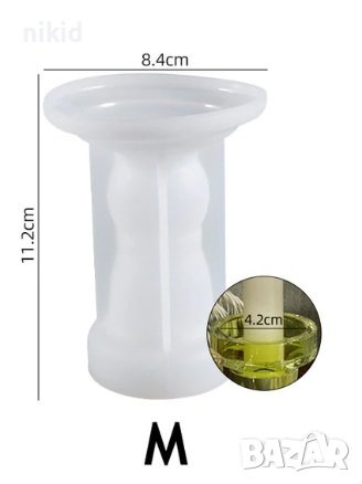 3D  2 размера свещник поставка стойка за свещ свещи силиконов молд форма калъп смола декор , снимка 4 - Форми - 37858087
