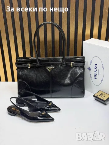 Prada Луксозни Дамски Лачени Обувки с Каишка и Остър Връх - Различни Цветове Код SEM-716, снимка 4 - Дамски обувки на ток - 55972491