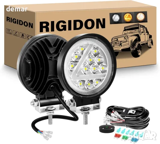 Комплект 2 LED офроуд фара RIGIDON 36 W, бяла и жълта светлина