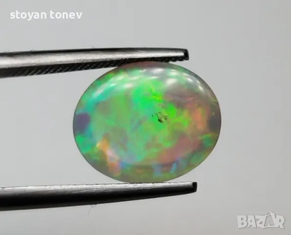 Деликатен кристален опал с нежни цветове - 2.08кт.! Сертифициран!, снимка 3 - Други - 49735004