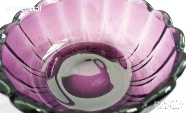 Стъклени купи цветно  лилаво стъкло, снимка 3 - Антикварни и старинни предмети - 17710124
