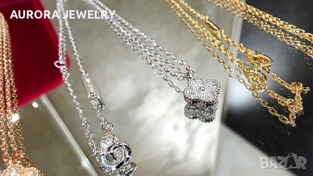 Van Cleef & Arpels VCA Gold Diamond Sweet Alhambra Clover Дамско Колие, снимка 11 - Колиета, медальони, синджири - 53918505