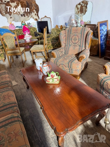 Елегантен Антикварен Комплект: Диван и Два Фотьойла - Идеални за Вашия Дом!, снимка 4 - Дивани и мека мебел - 52605876