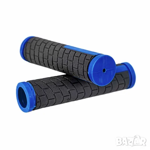 Черно сини велосипедни дръжки 132 mm с отвор 21 mm