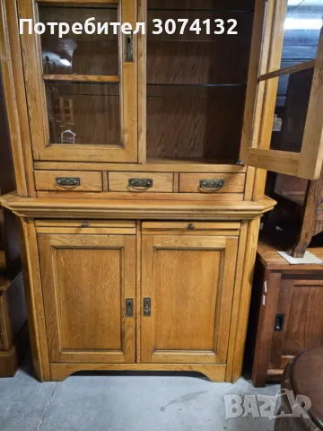 Масивен дъбов трапезен шкаф в стил Рустик, снимка 5 - Шкафове - 49680330