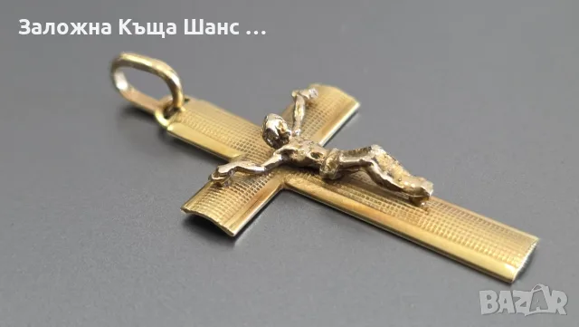 Златен кръст 14К, проба 585 , снимка 2 - Колиета, медальони, синджири - 56072007