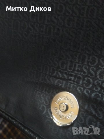 Guess мъжка чанта маркова за през рамо лаптоп естествена кожа -промазан плат 37х27х9см като нова, снимка 9 - Чанти - 39245090