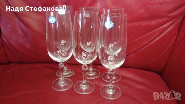 Комплект кристални чаши Бохемия BOHEMIA, снимка 6 - Чаши - 44399929