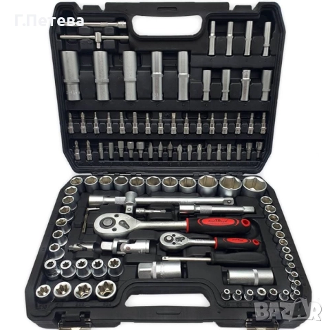 108 инструмента от хром-ванадий в куфар, снимка 4 - Куфари с инструменти - 52379903