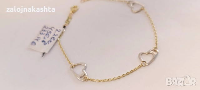 Нова-Златна гривна-2,28гр/14кр, снимка 5 - Гривни - 52733161