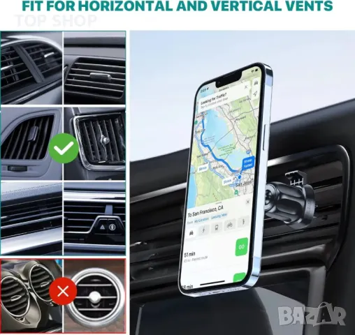 Универсален магнитна стойка за телефон за кола Miracase, снимка 3 - Селфи стикове, аксесоари - 48636575