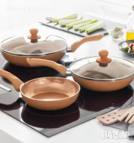 Комплект от 3 керамични тигана за всяка кухня Migas ML-0015, снимка 3 - Съдове за готвене - 48286566