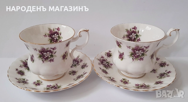 ROYAL ALBERT - порцелан чаши сервиз чай кафе чинии 2 двойни сета , снимка 4 - Други ценни предмети - 52169912