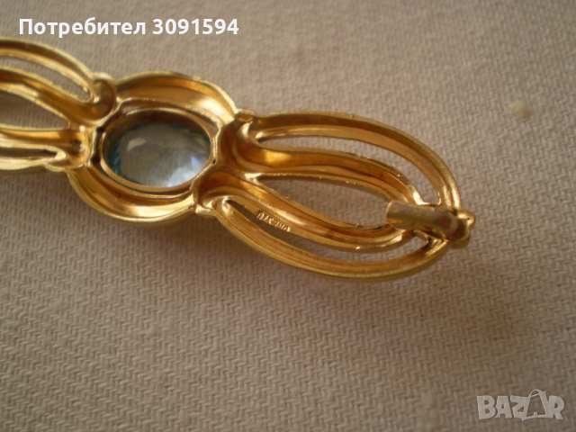 Античен син камък брошка - Art Deco - Германия 30-те години - брошка  Брошка Германия. 30-те години , снимка 6 - Антикварни и старинни предмети - 36512772