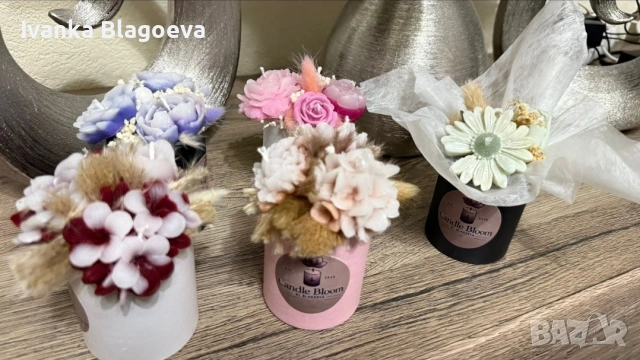 Нежни букетчета от свещи