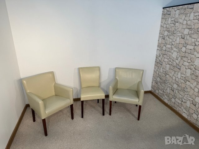 Столове изкуствена кожа бежови , снимка 4 - Столове - 44274742