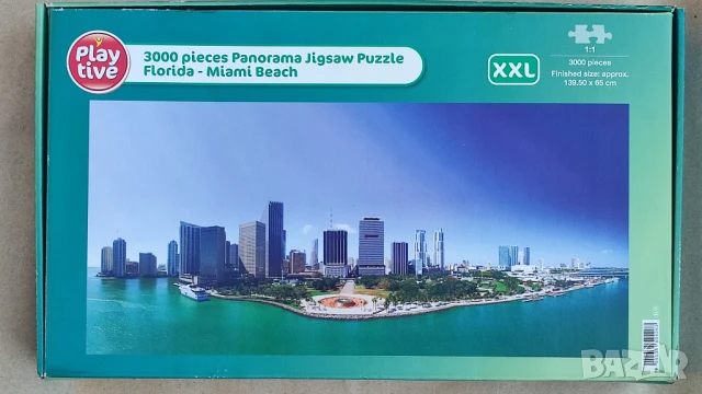 Нов пъзел 3000 части - Miami Beach  (размер XXL- 139 х 65 см.), снимка 6 - Пъзели - 51171699