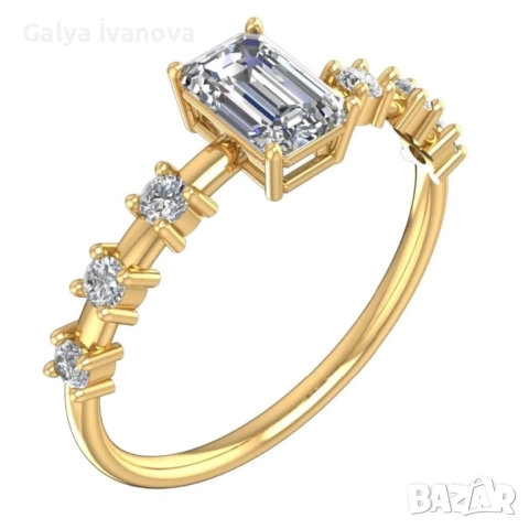 Годежен пръстен с правоъгълен камък