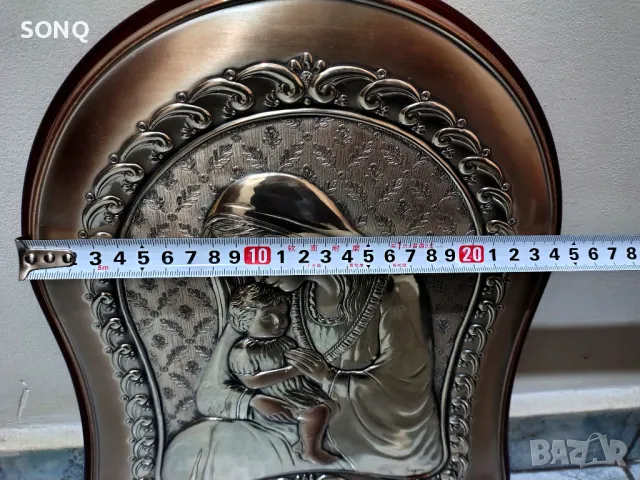 Невероятно Красива Сребърна Икона Богородица Със Младенеца, снимка 8 - Икони - 48239218