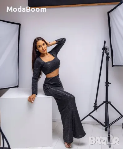 Черен дамски комплект (наличен и в бяло), снимка 5 - Комплекти - 47523528