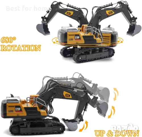 Голям багер с дистанционно управление Fistone 1:14, метална кофа, снимка 2 - Коли, камиони, мотори, писти - 48822101