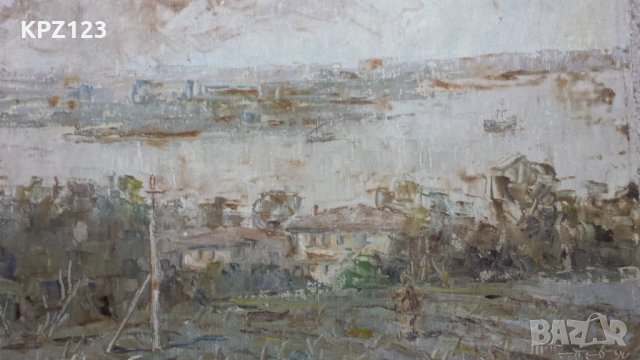 КАРТИНА ПЕЙЗАЖ 90 г. (МАСЛЕНИ БОИ, ПЛАТНО) ТЕНЬО ЖЕЛЕВ, снимка 5 - Картини - 29081437