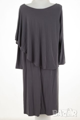 Дълга двупластова рокля в сиво Maristel - 2XL, снимка 3 - Рокли - 42790571