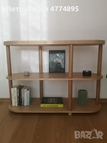 Нова дизайнерска етажерка Mørteens Ticonic / Home24 / дъбов фурнир, снимка 6 - Етажерки - 56058600