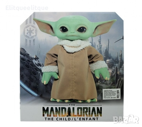 Очарователна плюшена играчка Бебе Йода – 15 см, снимка 2 - Други - 52222176