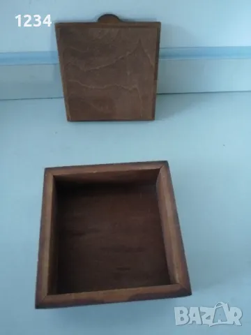 Дървена кутия 13 х 13 h 5.5 см. , снимка 2 - Други стоки за дома - 49040825