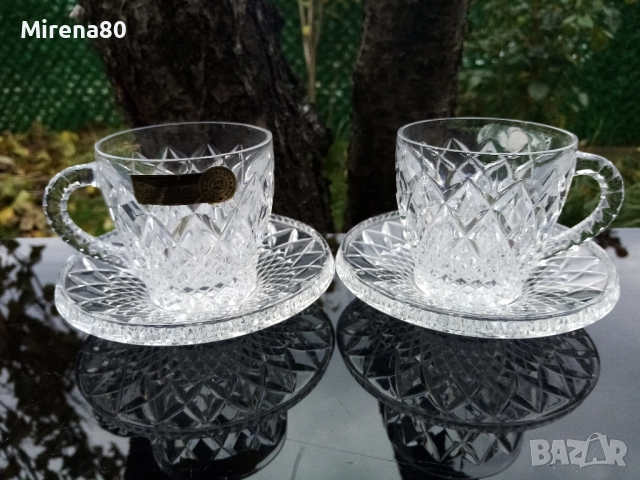 * Bohemia * - 2 бр. кристални чаши - нови ! , снимка 2 - Антикварни и старинни предмети - 52655372