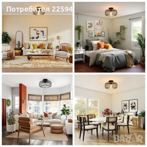 FRIDEKO HOME Модерен таванен полилей, снимка 3 - Лампи за таван - 55964431