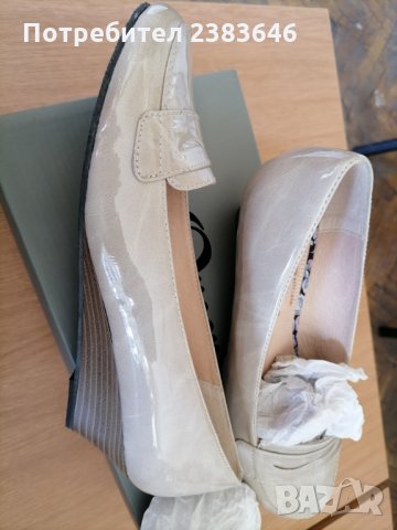 Нови дамски пролетно-есенни обувки, номер 39, Цвят: сиво-бежов лак, снимка 3 - Дамски ежедневни обувки - 33940693